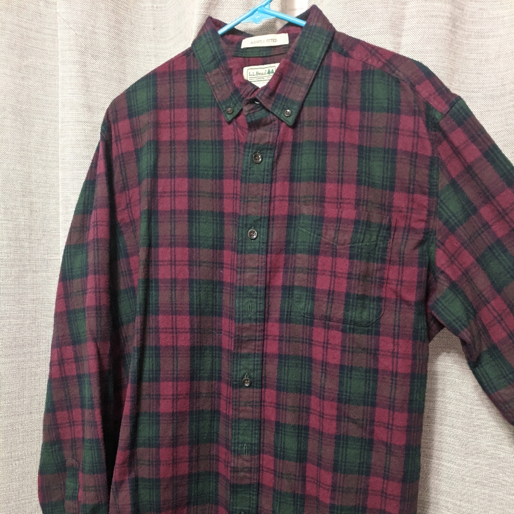 Red and green long sleeve flannel